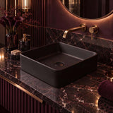 Square Above Counter Ceramic Basin Ultra Slim 415x415x120mm - In Various Colour