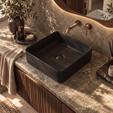 Square Above Counter Ceramic Basin Ultra Slim 415x415x120mm - In Various Colour