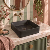 Square Above Counter Ceramic Basin Ultra Slim 415x415x120mm - In Various Colour