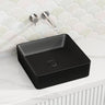 415X415X120Mm Square Above Counter Stone Basin Ultra Slim Matt Black Basins
