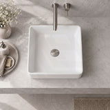 Square Above Counter Ceramic Basin Ultra Slim 415x415x120mm - In Various Colour