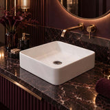 Square Above Counter Ceramic Basin Ultra Slim 415x415x120mm - In Various Colour