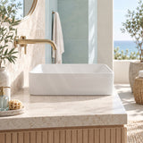 Square Above Counter Ceramic Basin Ultra Slim 415x415x120mm - In Various Colour