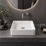 Square Above Counter Ceramic Basin Ultra Slim 415x415x120mm - In Various Colour