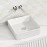 415X415X120Mm Square Above Counter Ceramic Basin Ultra Slim Matt White Basins