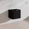 600mm Ceto Avalon Matt White/Black Wall Hung Bathroom PVC Vanity with Soft Closing Drawers Curve Edge