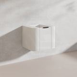 600mm Ceto Avalon Matt White/Black Wall Hung Bathroom PVC Vanity with Soft Closing Drawers Curve Edge