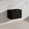 750mm Ceto Avalon Matt White/Black Wall Hung Bathroom PVC Vanity with Soft Closing Drawers Curve Edge