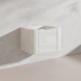 750mm Ceto Avalon Matt White/Black Wall Hung Bathroom PVC Vanity with Soft Closing Drawers Curve Edge