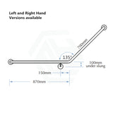 Assist Grab Rail 870*700mm Left Hand Bar Angle Ambulant Accessories Special Needs Stainless Steel