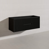 1200mm Ceto Brindabella Wall Hung Single/Double Vanity Matt White/Black PVC Board Linear Surface