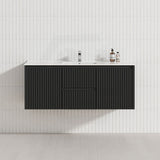 600-1500mm Ceto Brindabella Wall Hung Bathroom Vanity Matt Black PVC Board Ceramic Top Available