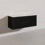 1200mm Ceto Brindabella Wall Hung Single/Double Vanity Matt White/Black PVC Board Linear Surface
