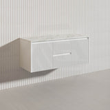 1200mm Ceto Brindabella Wall Hung Single/Double Vanity Matt White/Black PVC Board Linear Surface