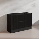 600/750/900/1200/1500mm Ceto Brighton Freestanding Vanity with Kickboard PVC Board Matt Black Linear Surface