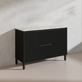 600/750/900/1200/1500mm Ceto Brighton Freestanding Vanity with Legs PVC Board Matt Black Linear Surface