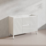 600-1500mm Ceto Brighton Freestanding Vanity with Legs Matt White PVC Board Cabinet ONLY Linear Surface