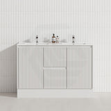 600-1500mm Ceto Brighton Freestanding Vanity with Kickboard Matt White PVC Board Linear Surface
