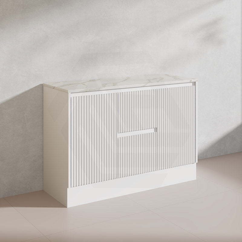 600-1500mm Ceto Brighton Freestanding Vanity with Kickboard Matt White PVC Board Linear Surface