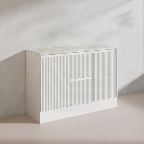 600-1500mm Ceto Brighton Freestanding Vanity with Kickboard Matt White PVC Board Linear Surface
