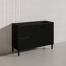 1200mm Ceto Brighton Freestanding Vanity PVC Board Matt Black / White Linear Surface