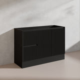 600/750/900/1200/1500mm Ceto Brighton Freestanding Vanity with Kickboard PVC Board Matt Black Linear Surface