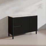 600/750/900/1200/1500mm Ceto Brighton Freestanding Vanity with Legs PVC Board Matt Black Linear Surface