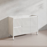600-1500mm Ceto Brighton Freestanding Vanity with Legs Matt White PVC Board Cabinet ONLY Linear Surface
