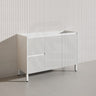1200mm Ceto Brighton Freestanding Vanity PVC Board Matt Black / White Linear Surface