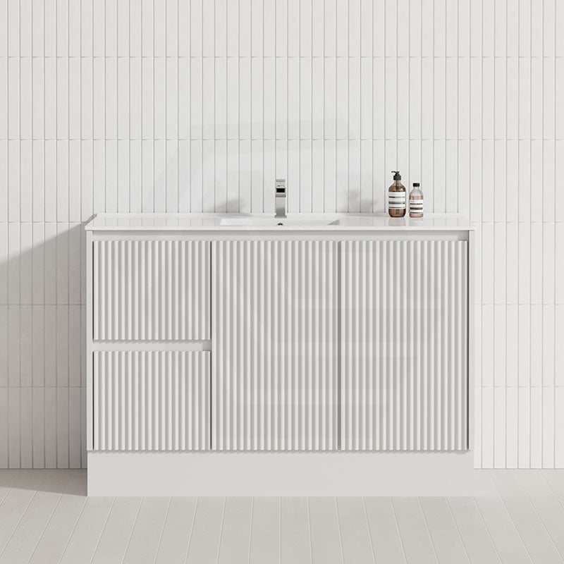 600-1500mm Ceto Brighton Freestanding Vanity with Kickboard Matt White PVC Board Linear Surface