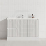 600-1500mm Ceto Brighton Freestanding Vanity with Kickboard Matt White PVC Board Linear Surface