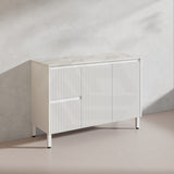 600-1500mm Ceto Brighton Freestanding Vanity with Legs Matt White PVC Board Cabinet ONLY Linear Surface