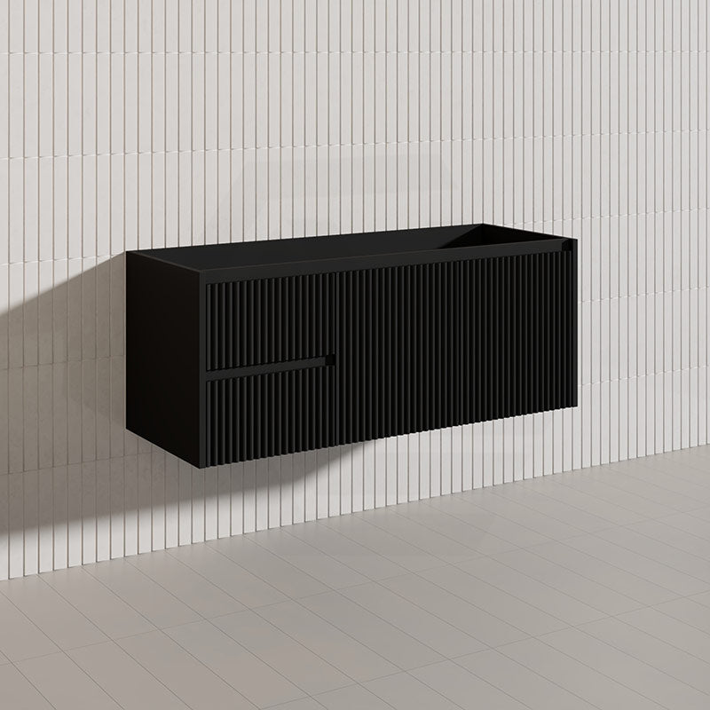 1200mm Ceto Brindabella Wall Hung Single/Double Vanity Matt White/Black PVC Board Linear Surface