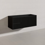 1200mm Ceto Brindabella Wall Hung Single/Double Vanity Matt White/Black PVC Board Linear Surface