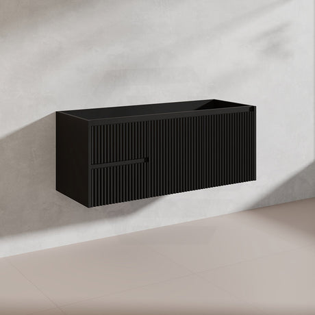 1200mm Ceto Brindabella Wall Hung Single/Double Vanity Matt White/Black PVC Board Linear Surface