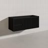 1200mm Ceto Brindabella Wall Hung Single/Double Vanity Matt White/Black PVC Board Linear Surface
