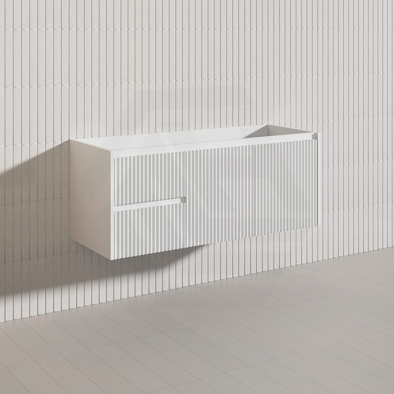 1200mm Ceto Brindabella Wall Hung Single/Double Vanity Matt White/Black PVC Board Linear Surface