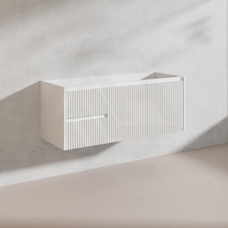 1200mm Ceto Brindabella Wall Hung Single/Double Vanity Matt White/Black PVC Board Linear Surface
