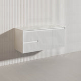 1200mm Ceto Brindabella Wall Hung Single/Double Vanity Matt White/Black PVC Board Linear Surface