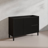600/750/900/1200/1500mm Ceto Brighton Freestanding Vanity with Legs PVC Board Matt Black Linear Surface