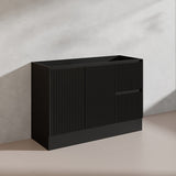 600/750/900/1200/1500mm Ceto Brighton Freestanding Vanity with Kickboard PVC Board Matt Black Linear Surface