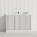 600-1500mm Ceto Brighton Freestanding Vanity with Kickboard Matt White PVC Board Linear Surface