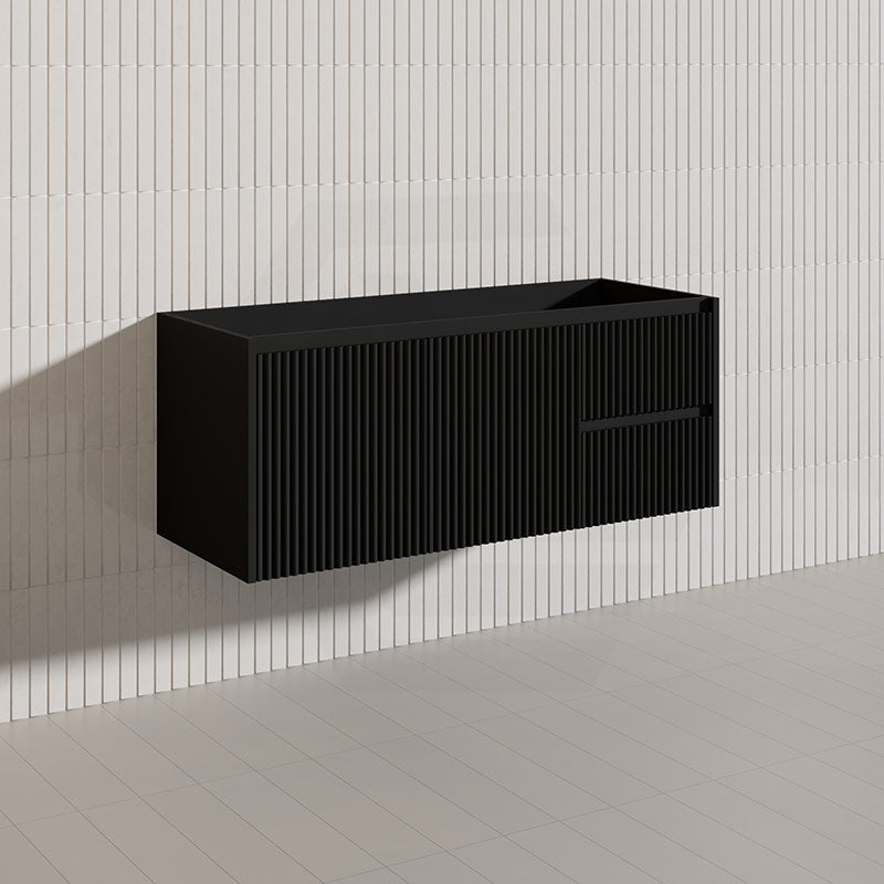 1200mm Ceto Brindabella Wall Hung Single/Double Vanity Matt White/Black PVC Board Linear Surface