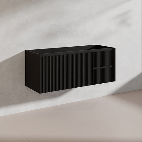 1200mm Ceto Brindabella Wall Hung Single/Double Vanity Matt White/Black PVC Board Linear Surface