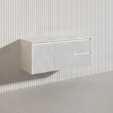 1200mm Ceto Brindabella Wall Hung Single/Double Vanity Matt White/Black PVC Board Linear Surface
