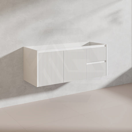 1200mm Ceto Brindabella Wall Hung Single/Double Vanity Matt White/Black PVC Board Linear Surface