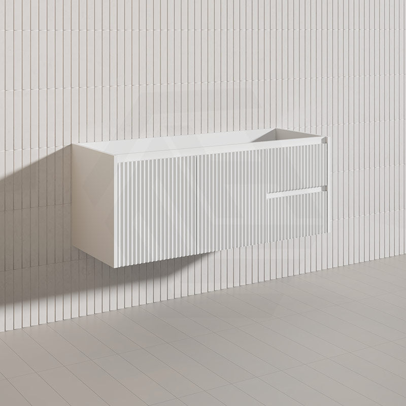 1200mm Ceto Brindabella Wall Hung Single/Double Vanity Matt White/Black PVC Board Linear Surface