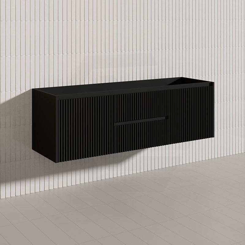 1500mm Ceto Brindabella Wall Hung Single/Double Vanity Matt White/Black PVC Board Linear Surface