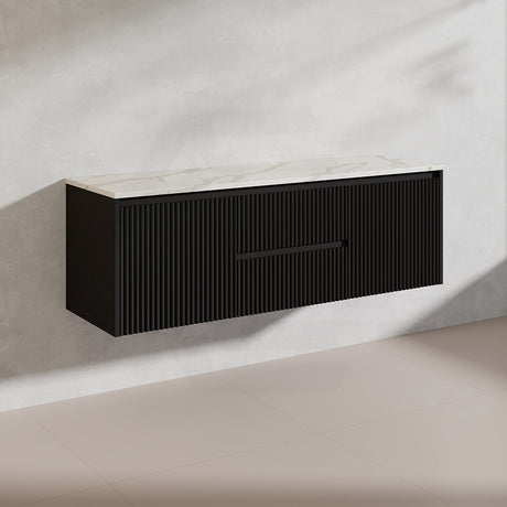 1500mm Ceto Brindabella Wall Hung Single/Double Vanity Matt White/Black PVC Board Linear Surface
