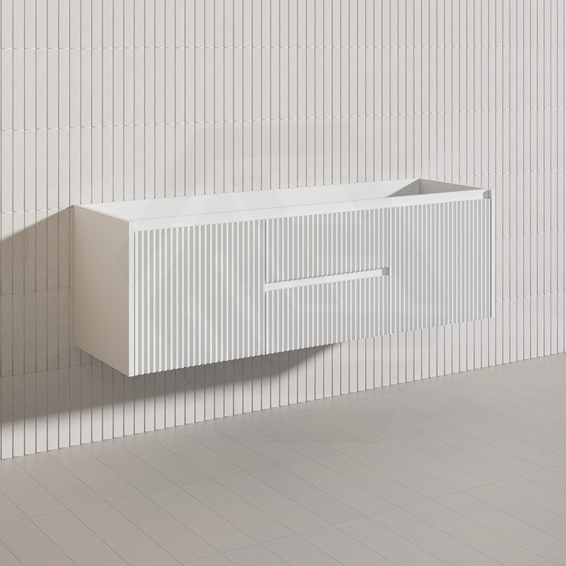 1500mm Ceto Brindabella Wall Hung Single/Double Vanity Matt White/Black PVC Board Linear Surface